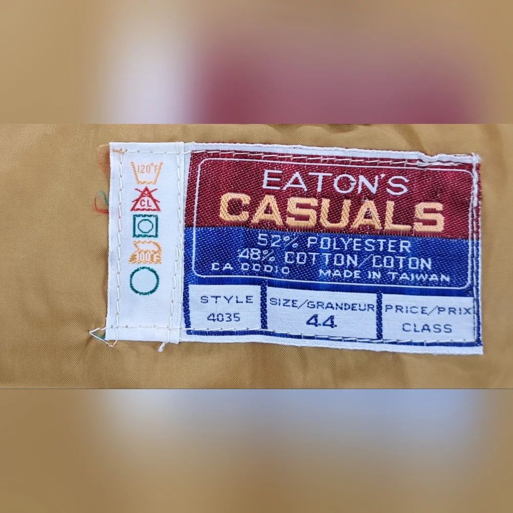 Eaton Casual Vintage  60s 70s Men's Jacket Coat Mustard Coach Bomber 44 XL - Picture 3 of 14